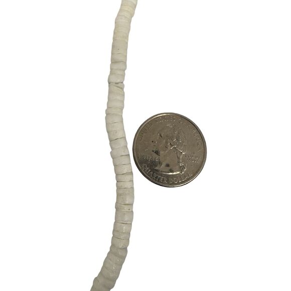 Vintage Hawaiian Flower Pouka Shell Necklace 17" Surfer Boho Chic Bohemian - Picture 9 of 11